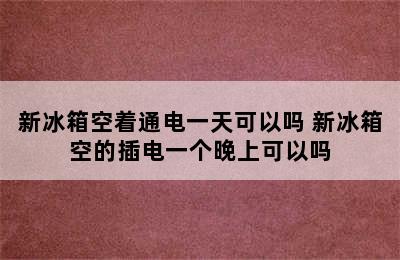 新冰箱空着通电一天可以吗 新冰箱空的插电一个晚上可以吗